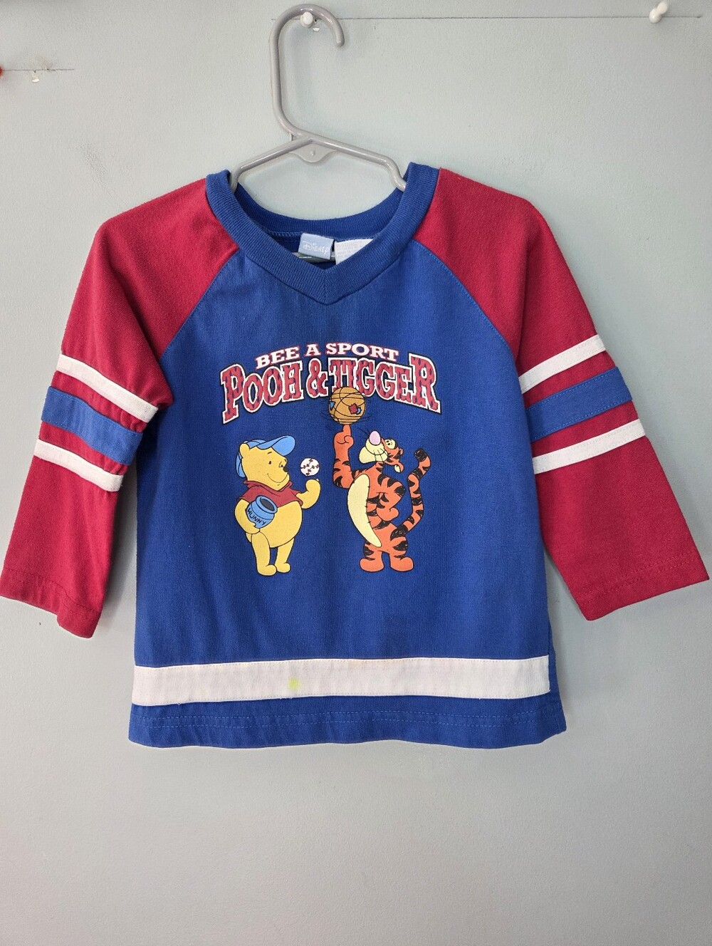 Winnie the Pooh Tigger Kids Clothes Size 24mo Sports Raglan Long Sleeve VTG